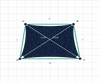 Custom Shadetec 320 Shade Sail - Deep Sea Navy - 4 Corner - Technical Drawing