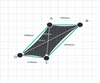 Custom Shadetec 320 Shade Sail - Charcoal Grey - 4 Corner - Technical Drawing