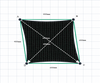 Custom Monotec 370 Shade Sail - Domino Black - 4 Corner - Technical Drawing