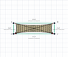 Custom Shadetec 320 Shade Sail - River Sand - 4 Corner - Technical Drawing