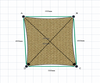 Custom Shadetec 320 Shade Sail - Desert Sand - 4 Corner - Technical Drawing