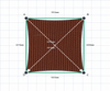 Custom Monotec 370 Shade Sail - Marrocan Terracotta - 4 Corner - Technical Drawing