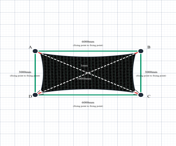Custom Monotec 370 Shade Sail - Domino Black - 4 Corner