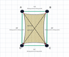 Custom Monotec 370 Shade Sail - Karloo Sand - 4 Corner - Technical Drawing