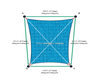 Custom Commercial 95 Shade Sail - Bluebird - 4 Corner - Technical Drawing