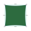 Custom Monotec 370 Shade Sail - Koonunga Green - 4 Corner - Technical Drawing