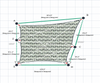 Custom ExtraBlock 330 Shade Sail - Pearl Onyx - 6 Corner - Technical Drawing
