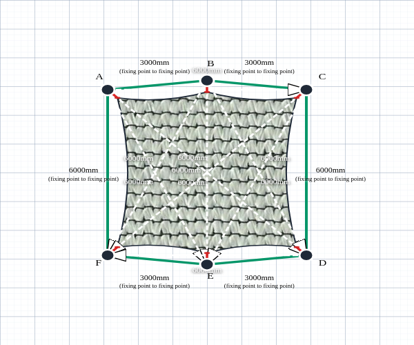 Custom ExtraBlock 330 Shade Sail - Pearl Onyx - 6 Corner