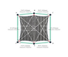 Custom Monotec 370 Shade Sail - Titanium - 6 Corner - Technical Drawing